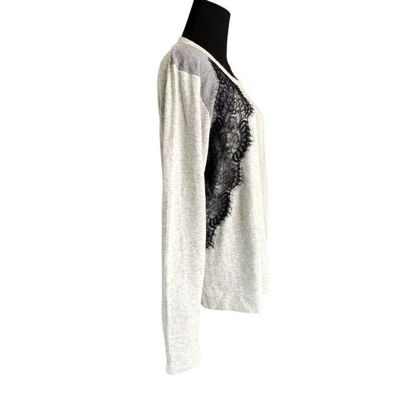 J. Crew Lace Trim Soft Wool Blend Colorblock Crewneck Pullover Sweater Medium - Picture 3 of 6